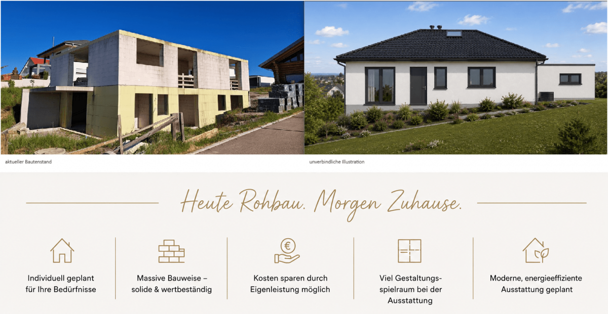 Heute Rohbau - morgen Zuhause